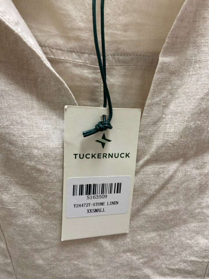 NWT TUCKERNUCK Size XXS Beige Linen Ladies Dress