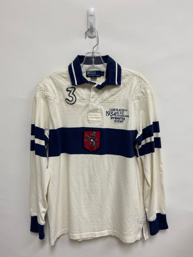 Polo Size S White Navy Rugby Men&