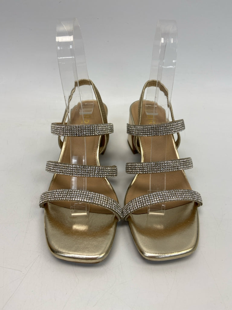 Size 6 Gold Silver Rhinestone(s) Sandals