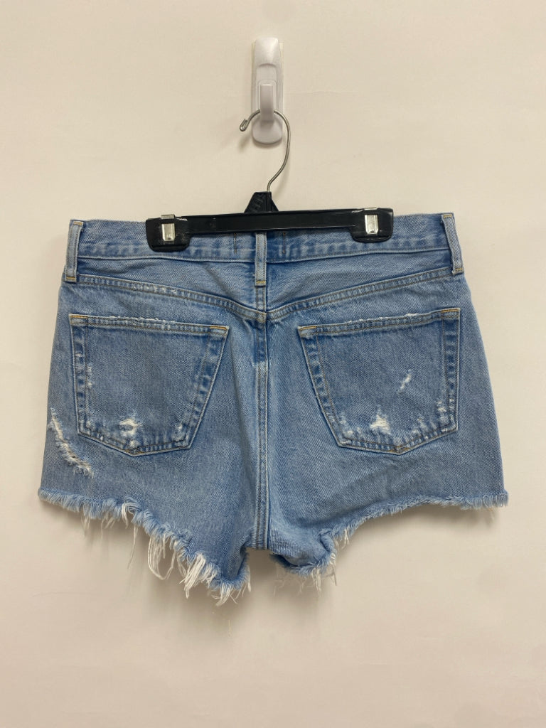 Agolde Size 27 Pale Denim Distressed Ladies Shorts