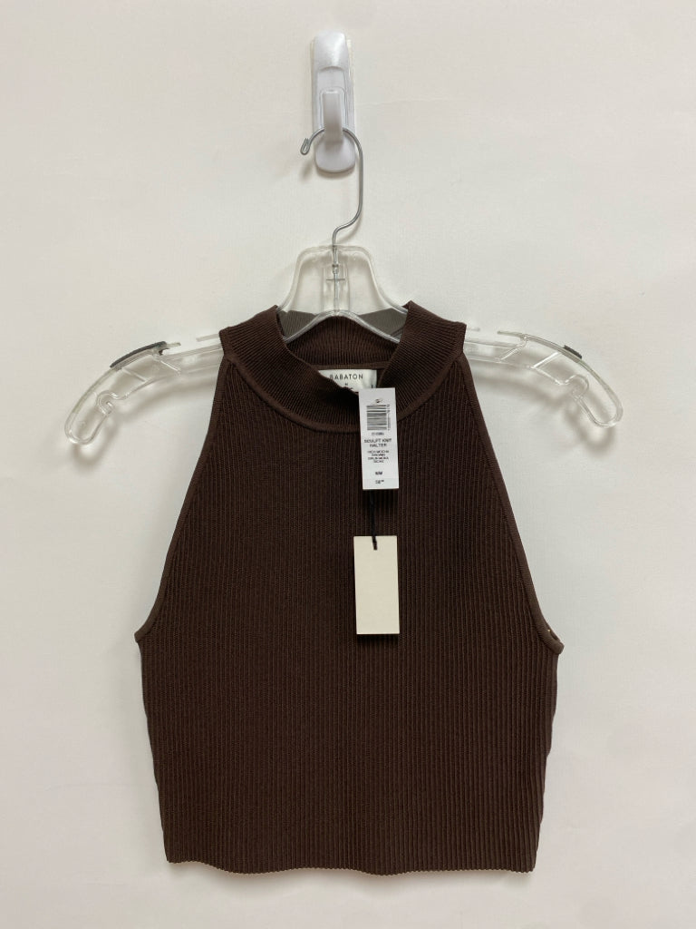 NWT BABATON Size M Espresso Ribbed Halter Ladies Sweater