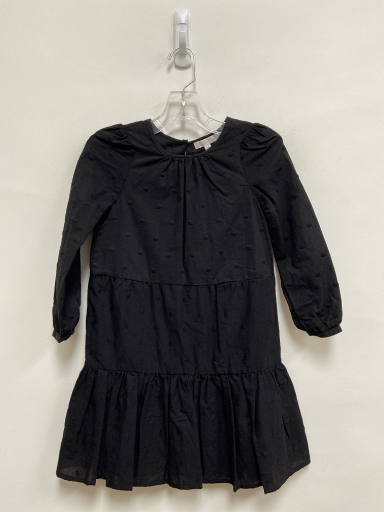 SIZE 6X Black Swiss Dot Long Sleeve Girl&