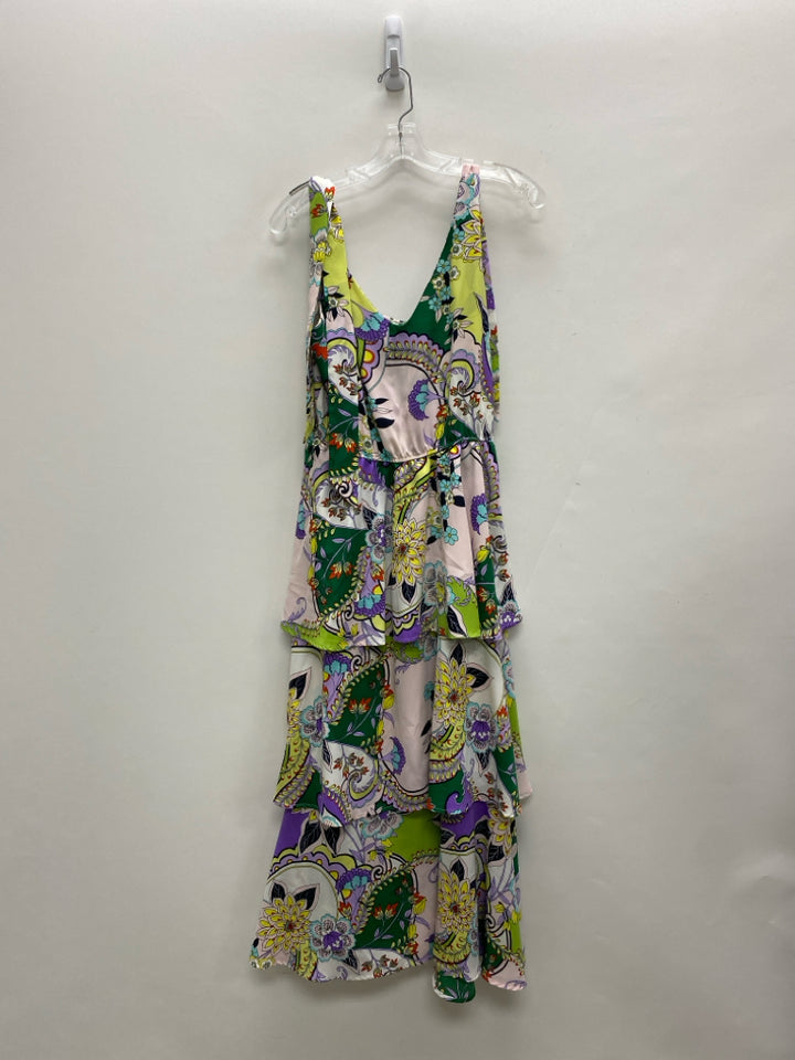 Size L Pink/Green Lavender/Multi Acanthus Maxi Ladies Dress