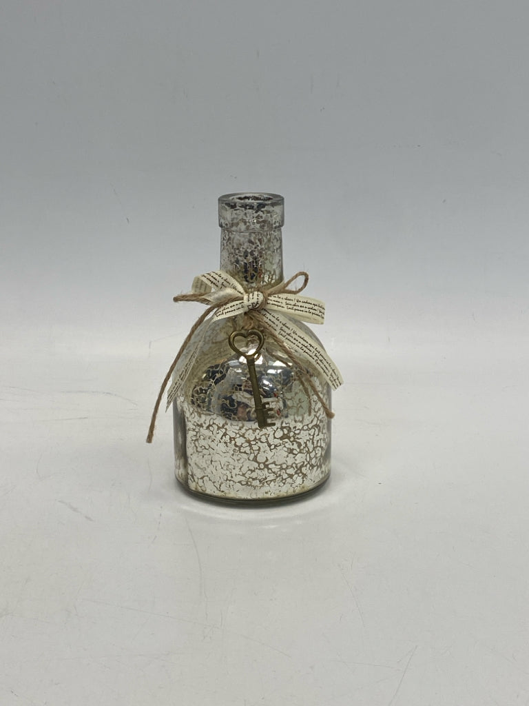 Silver Clear Mercury Glass Bottle