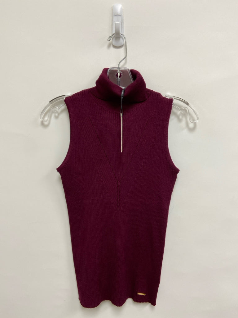 NWT Tahari Size S Burgundy Sleeveless Ladies Sweater