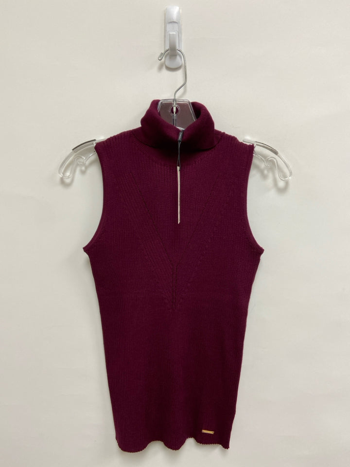 NWT Tahari Size S Burgundy Sleeveless Ladies Sweater