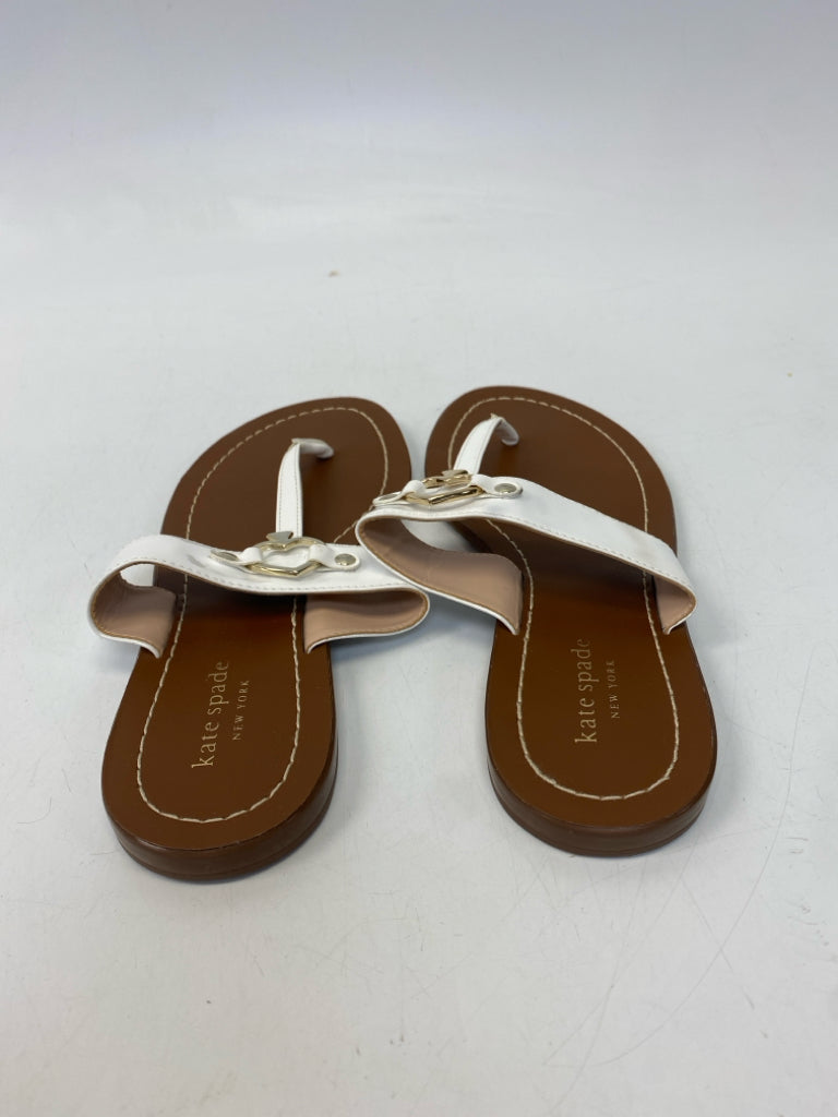 Kate Spade  Size 7 White Heart(s) Patent Sandals