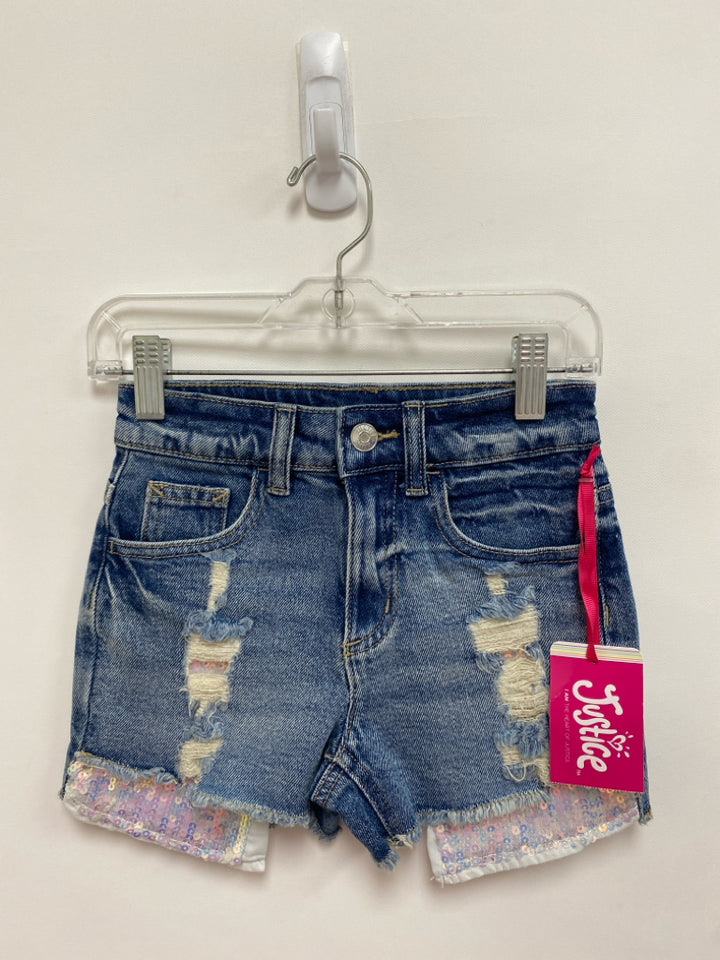 NWT Justice SIZE 7 Faded Denim Distressed Girl&