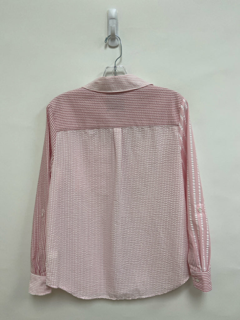 Size S Pink/White Stripes Seersucker Ladies Top