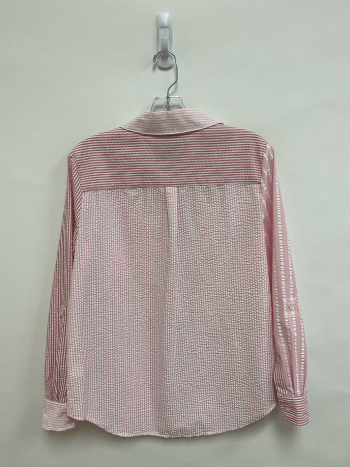 Size S Pink/White Stripes Seersucker Ladies Top