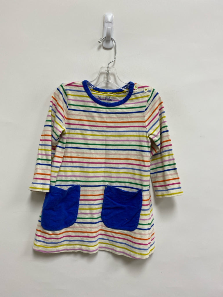 Mini Boden SIZE 2/3 Cream Multi Color Stripes Long Sleeve Girl&