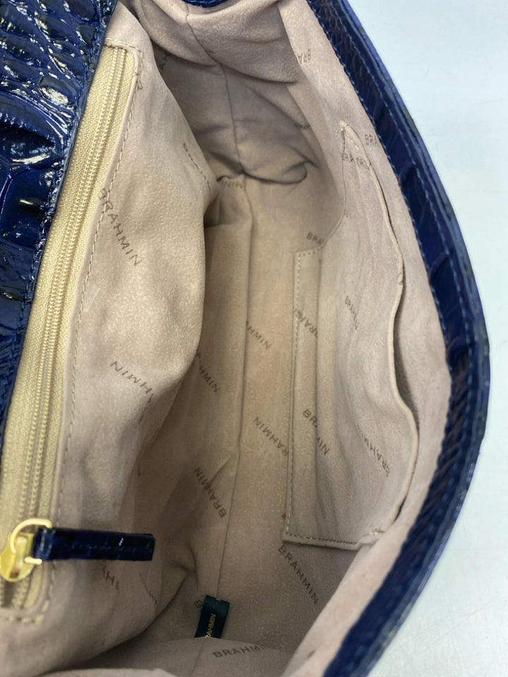 Brahmin Dark Blue Carina Leather Handbag