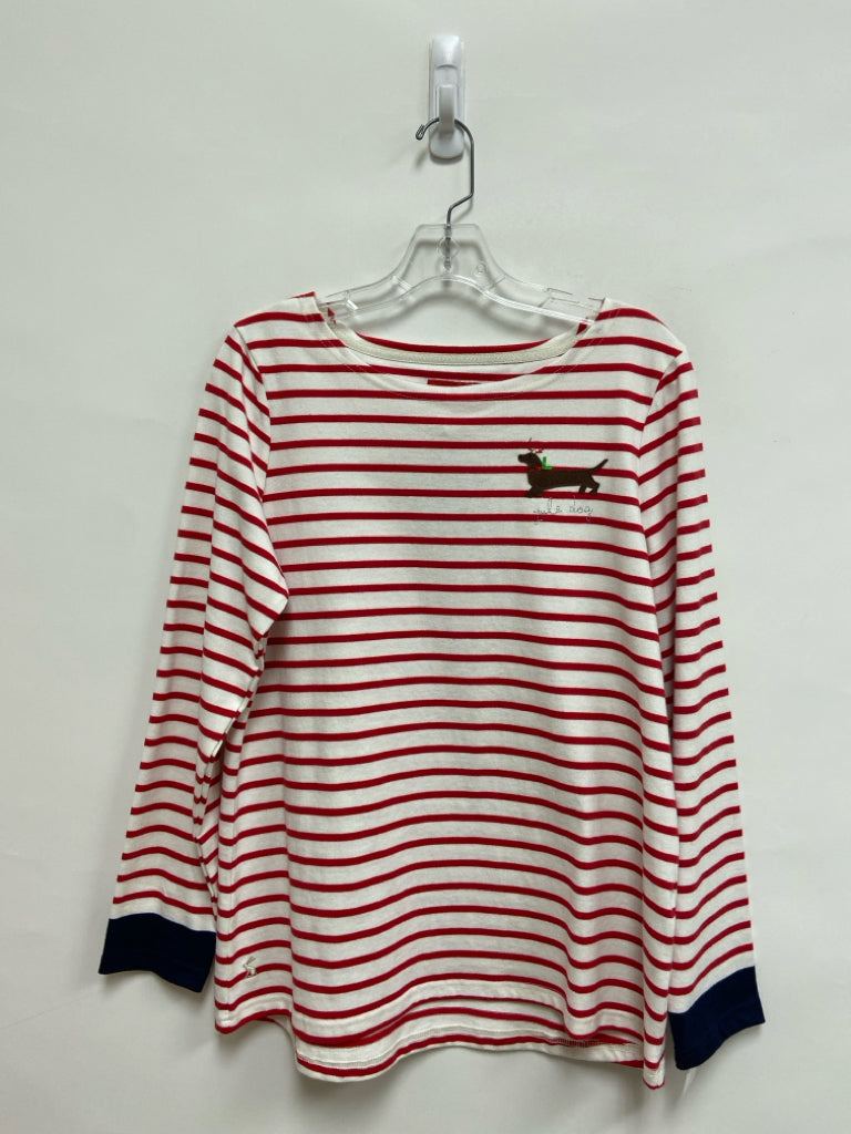 NWT JOULES Size 10 Cream/Red Stripes Long Sleeve Ladies Top
