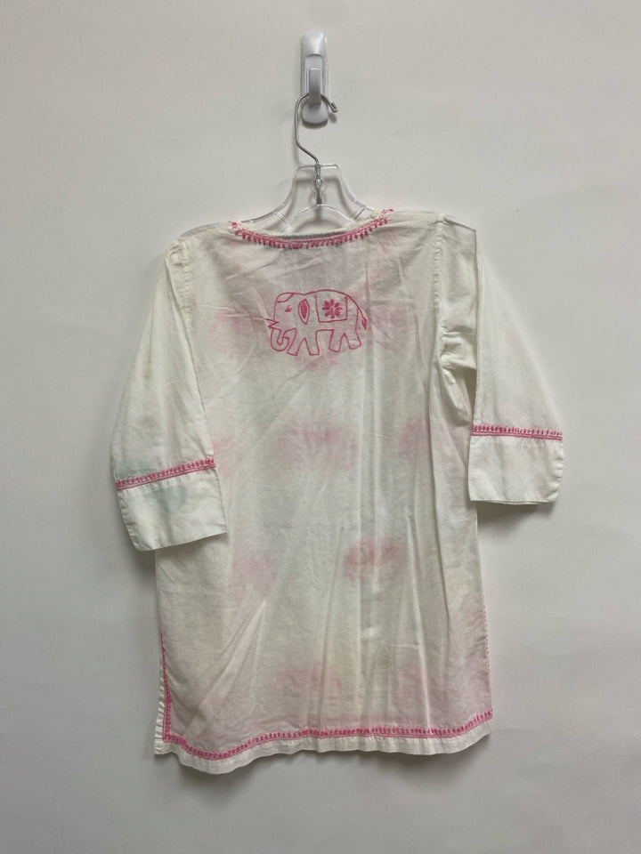Gretchen Scott SIZE 6/8 White Pink Embroidered Girl&