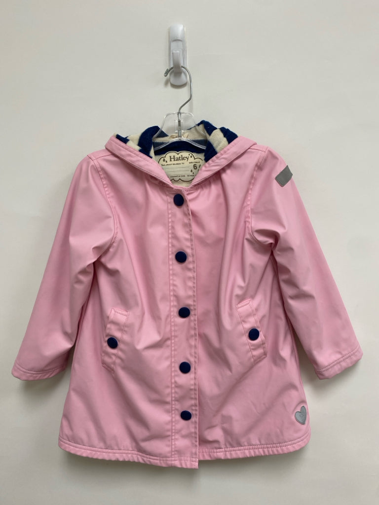 Hatley SIZE 6 Pink Button Up Hooded Girl&