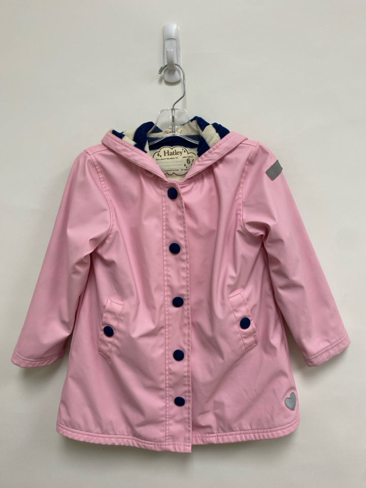 Hatley SIZE 6 Pink Button Up Hooded Girl&