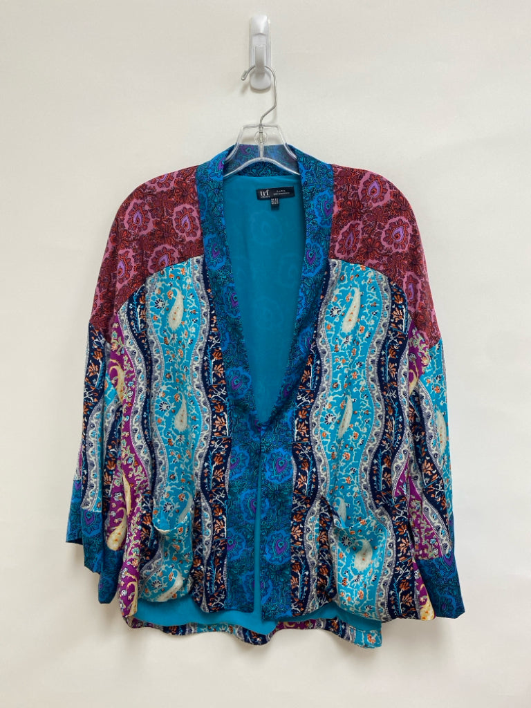 Zara Size S Purple Blue/White Flowers Ladies Kimono