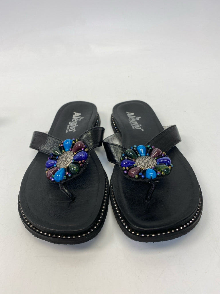 Alegria  Size 36 Black Multi-Color Beaded Sandals