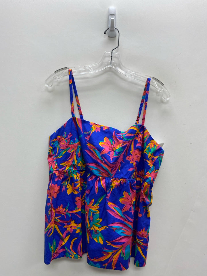 NWT J Crew Size 14 Periwinkle Fuchsia/Multi Floral Tank Ladies Top