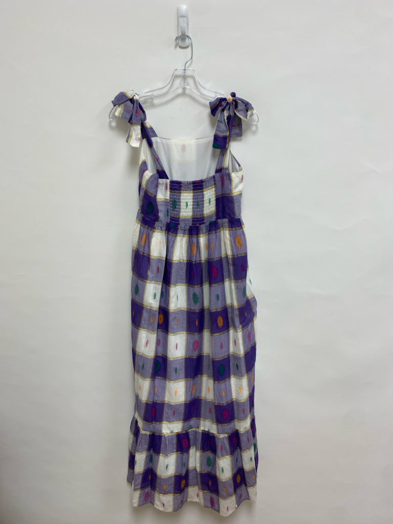 Marie Oliver Size S Purple/White Gold/Multi Squares Maxi Ladies Dress