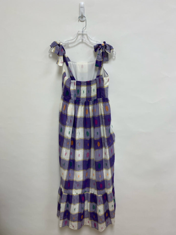 Marie Oliver Size S Purple/White Gold/Multi Squares Maxi Ladies Dress