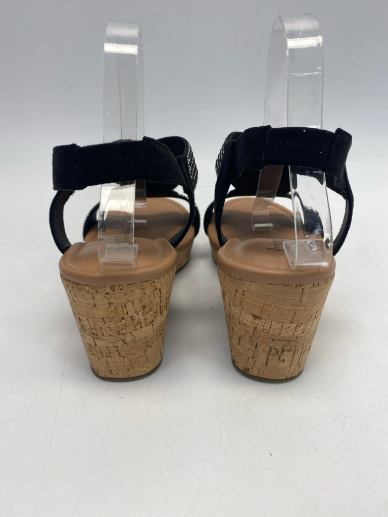 Size 9 Black Jeweled Sandals