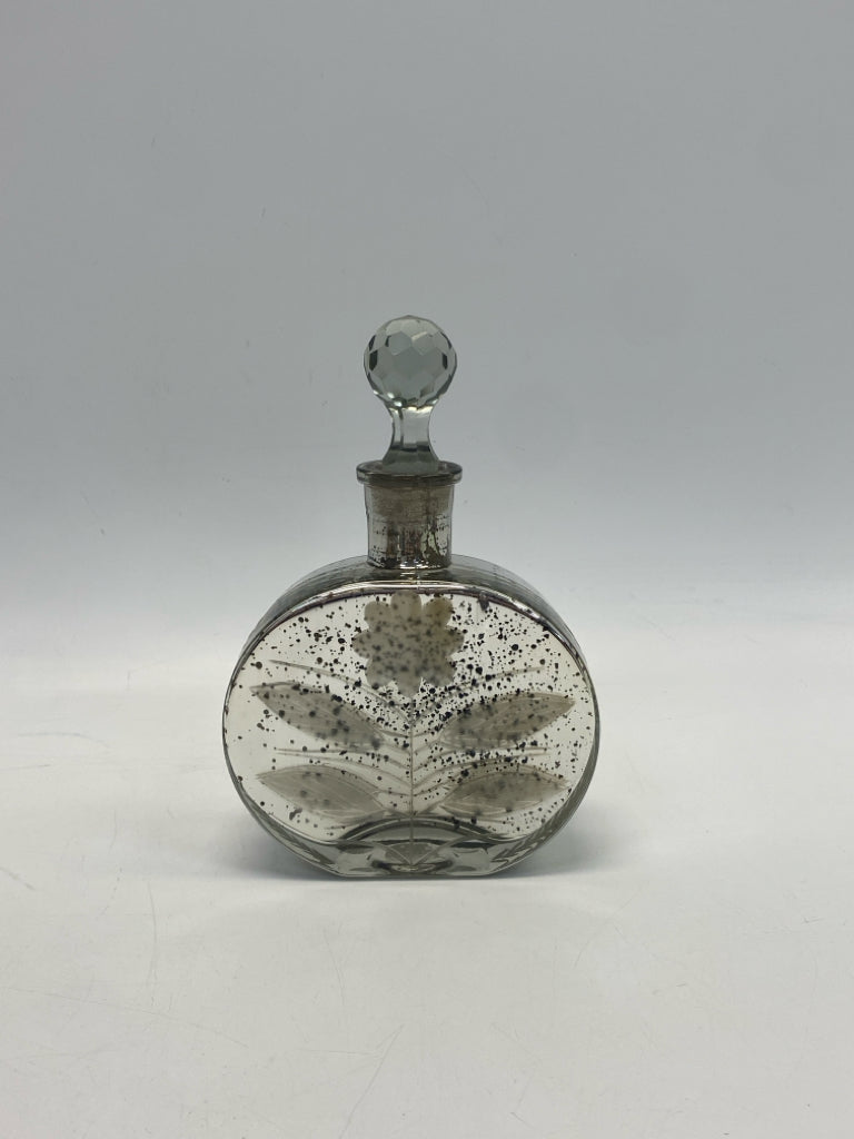Silver Frosted Flowers Mercury Glass Jar