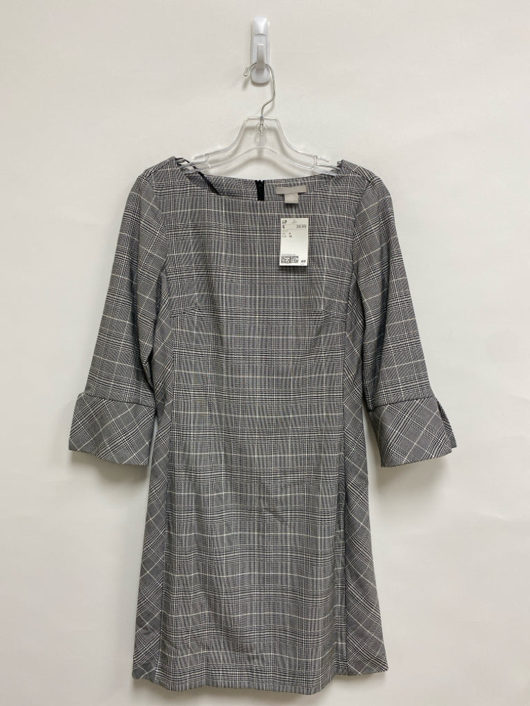 NWT H&amp;M Size 6 Black/White Houndstooth 3/4 Sleeve Ladies Dress