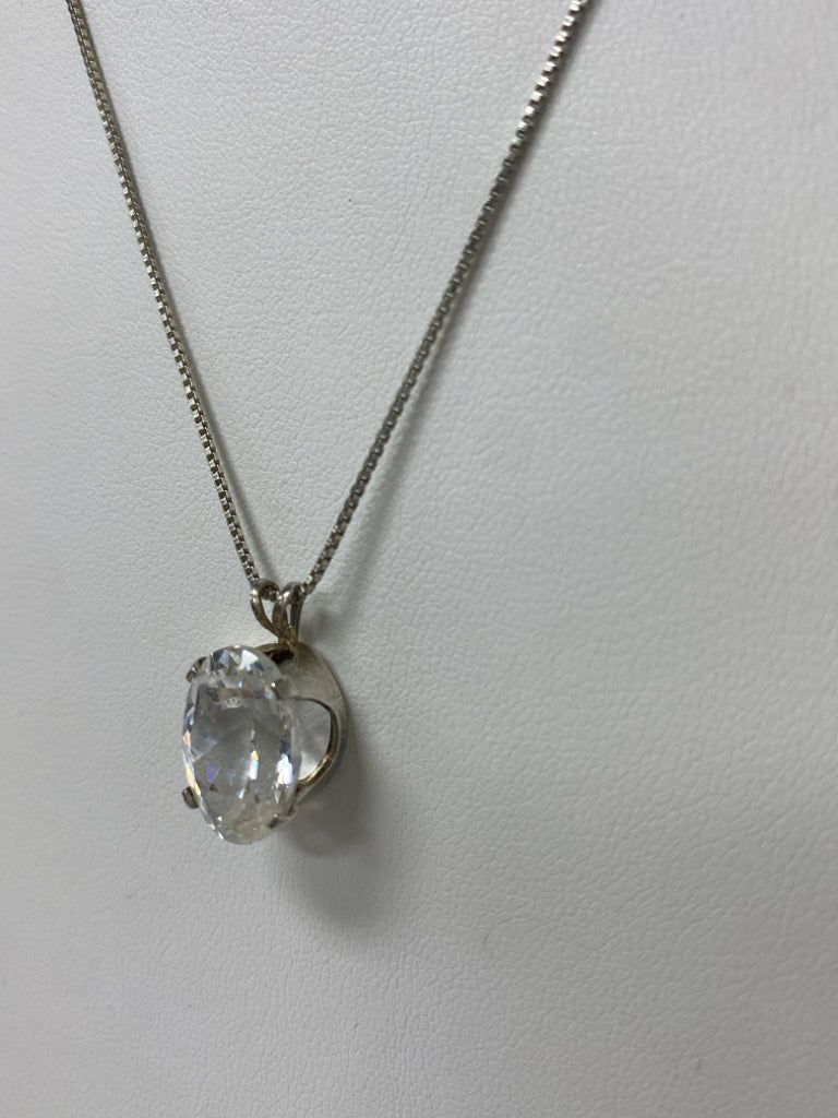 Silver Clear Circles Necklace