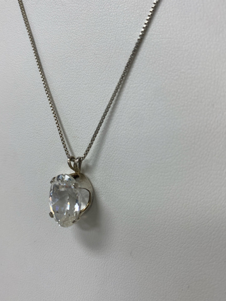 Silver Clear Circles Necklace