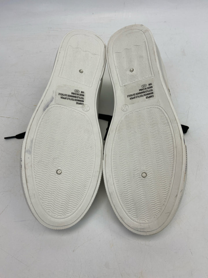 NWOT JellyPop  Size 10 White Black/Yellow Lace-up Sneakers