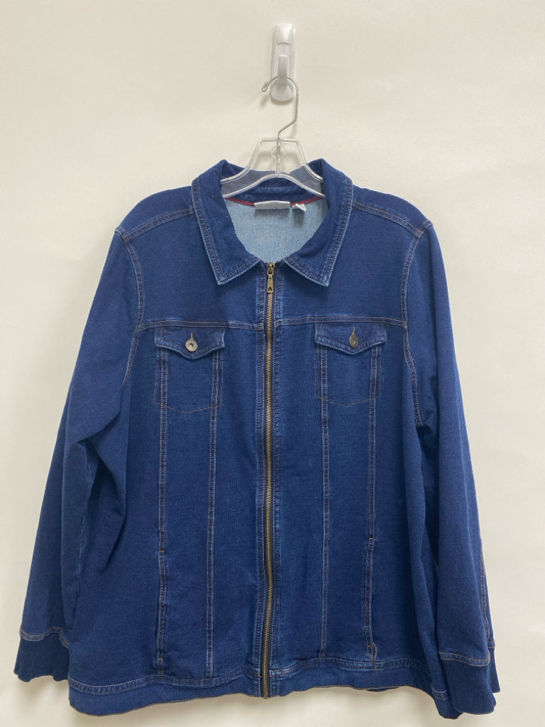 Denim&amp;Co.  SIZE  1X Dark Blue Denim Plus Size Jacket