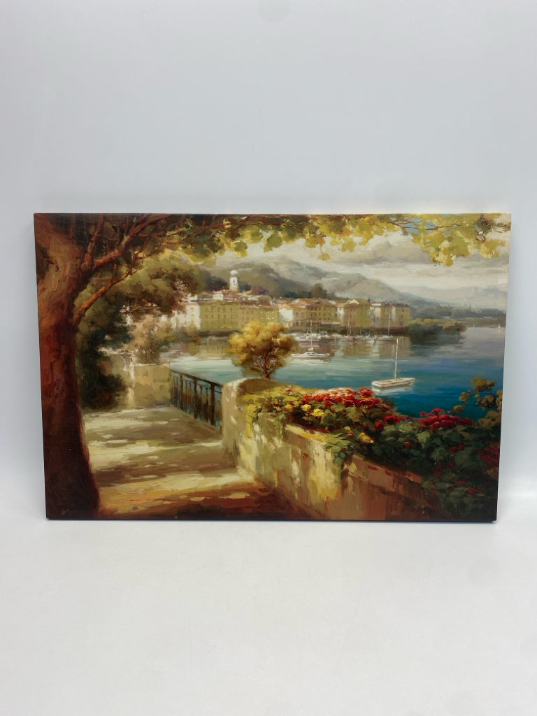 Green/Gold Blue/Red Landscape Canvas Art
