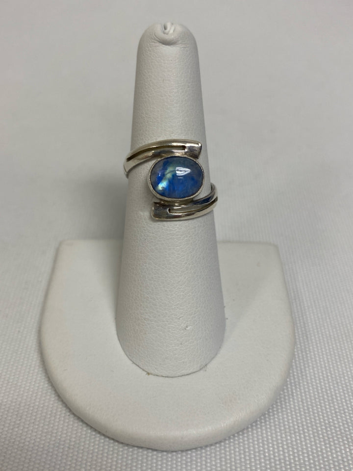 Silver Blue Oval(s) Ring