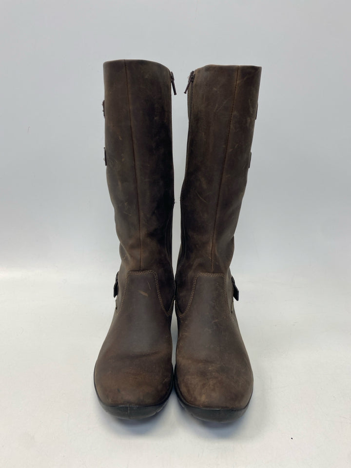 Ecco EU Shoe Size 39 Brown Distressed Boots