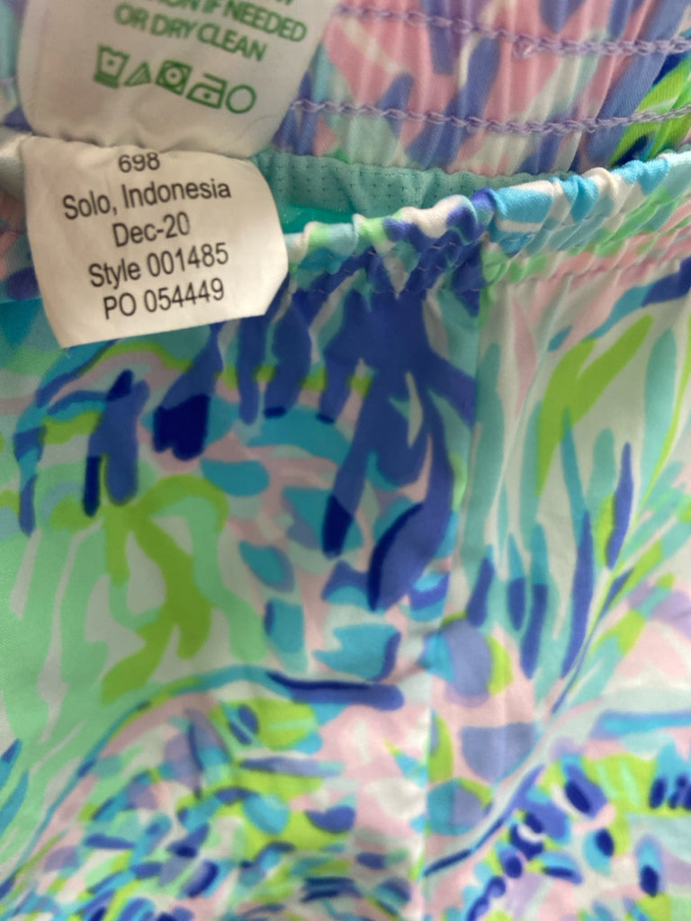 LILLY PULITZER Size L Aqua Green/White Ladies Shorts