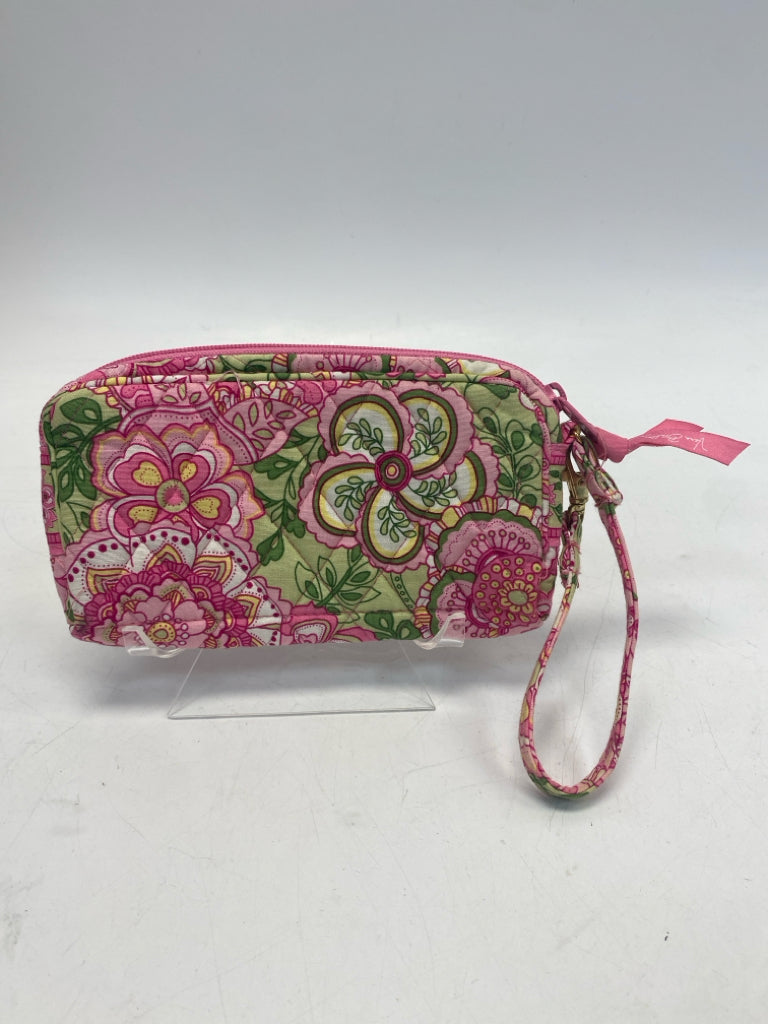Vera Bradley Pink Green Wristlet