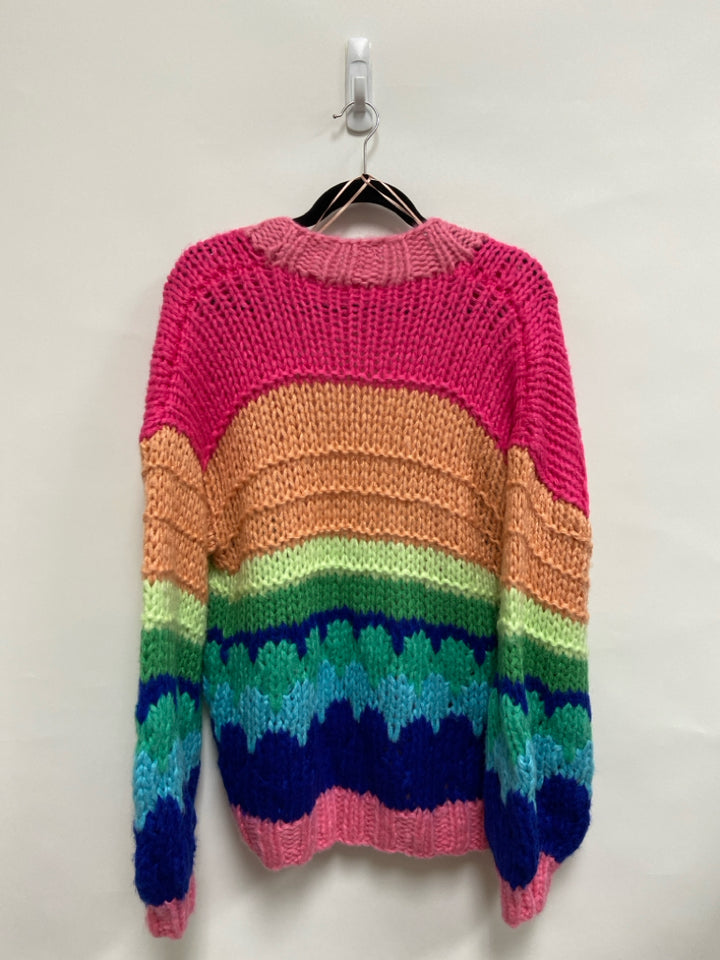 vestique Size S Pink/Blue Orange/Green Chunky Drape Ladies Sweater