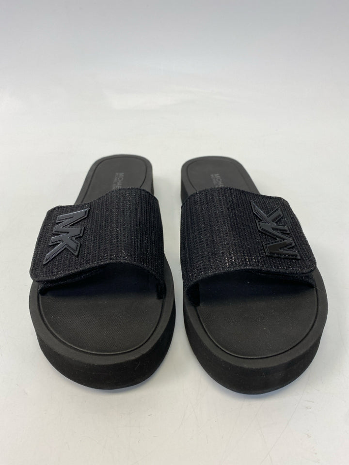 NWOT Michael Kors  Size 8 Black Shimmery Sandals