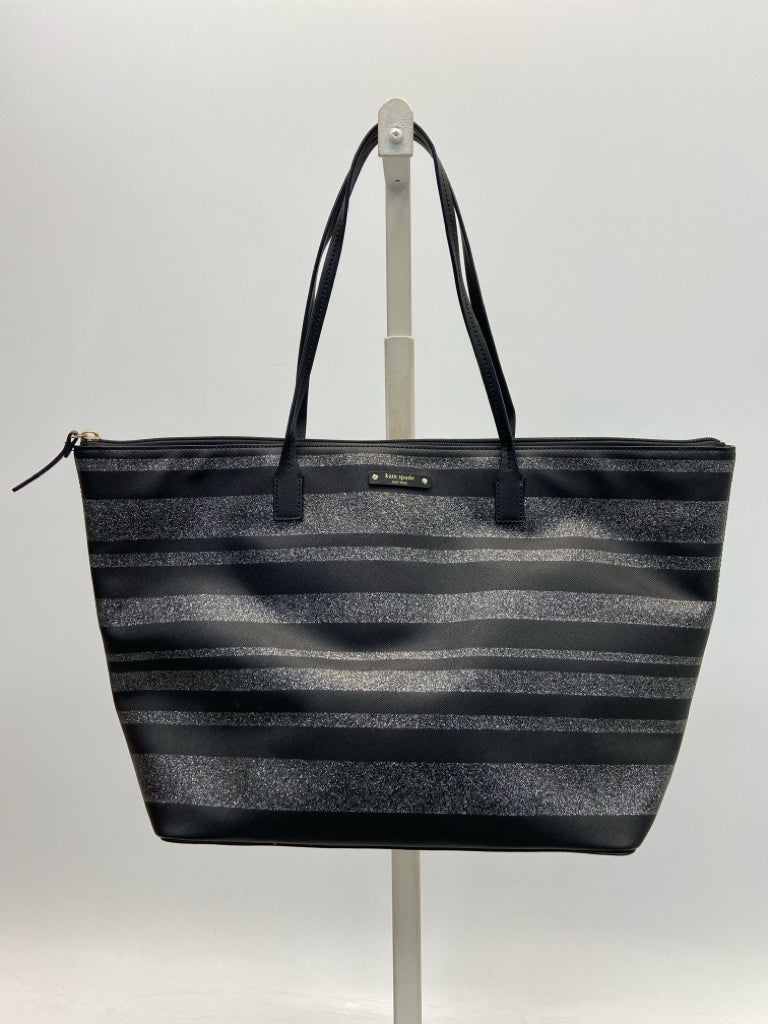 Kate Spade Black Silver Stripe(s) Handbag