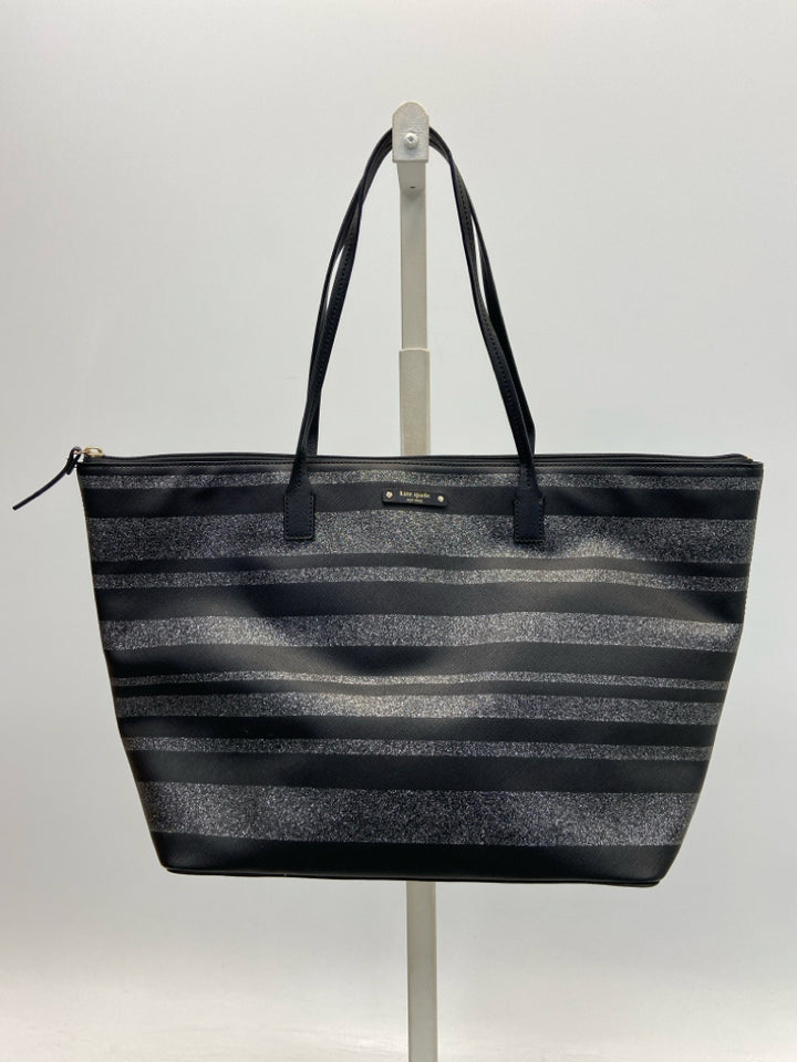 Kate Spade Black Silver Stripe(s) Handbag