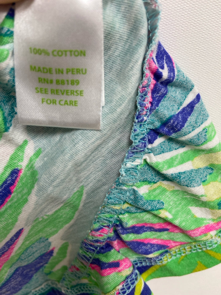 LILLY PULITZER SIZE 3/4 Hot Pink Green/Multi Leaves Sleeveless Girl&
