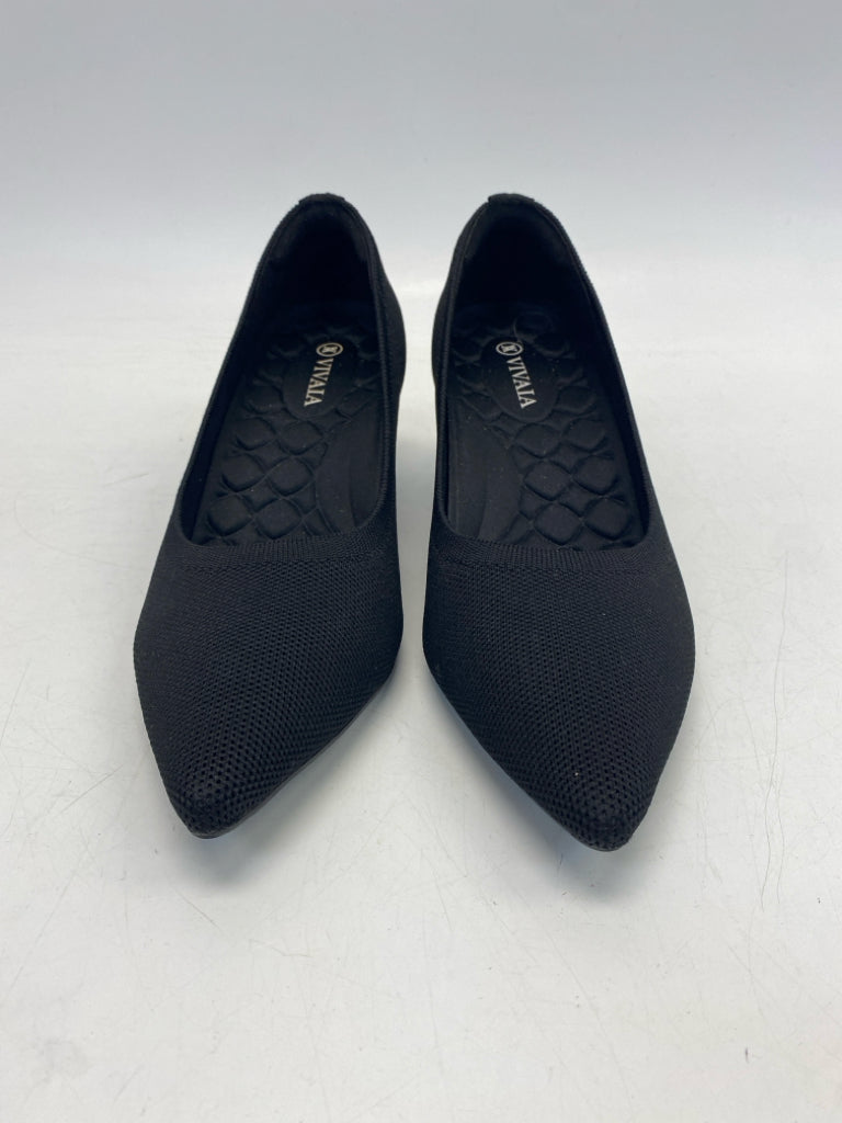 Vivaia EU Shoe Size 39.5 Black Fabric Heels