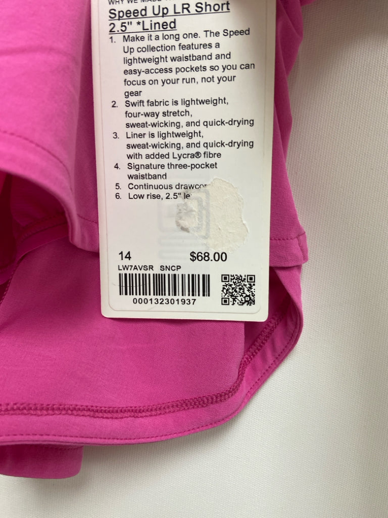 NWT Lululemon Size 14 Pink Athletic Shorts