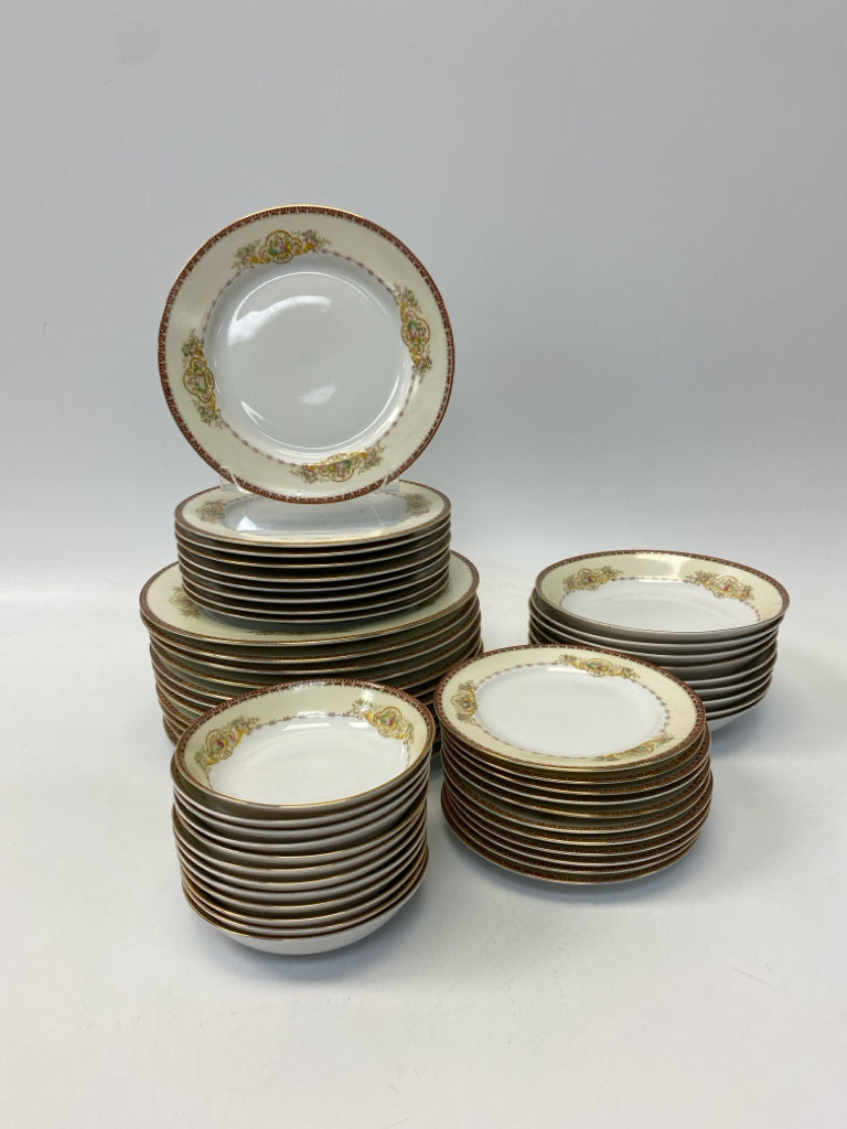 White/Cream Red/Multi Trimmed China Dishes