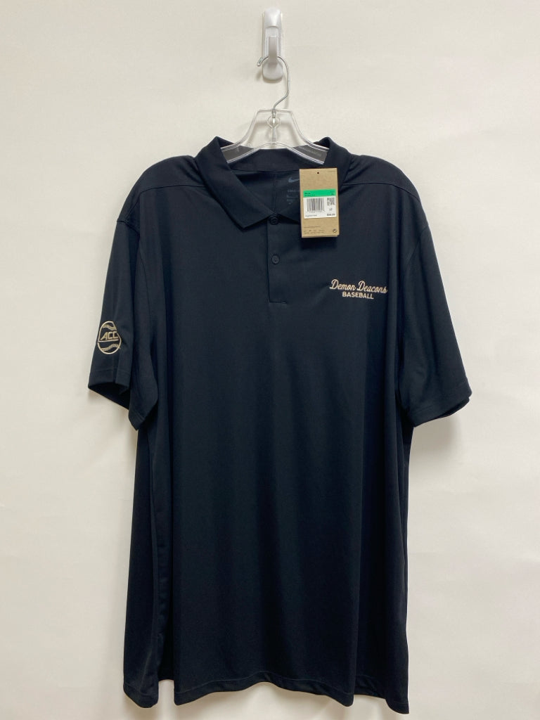 NWT Nike Size XL Black Beige Embroidered Polo Men&
