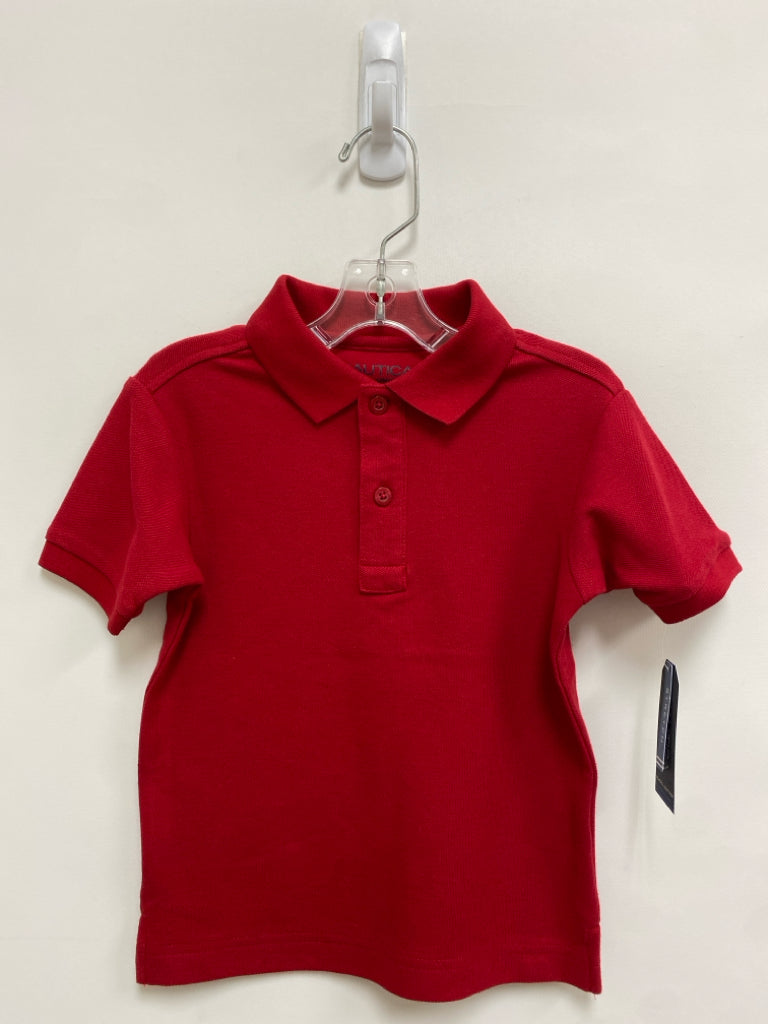 NWT Nautica SIZE 4 Red Polo Boy&