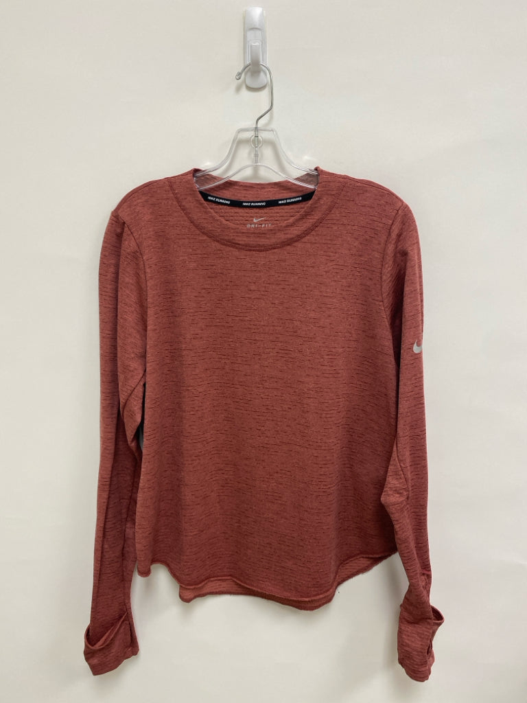 Nike Size L Terra Cotta Texture Long Sleeve Athletic Top