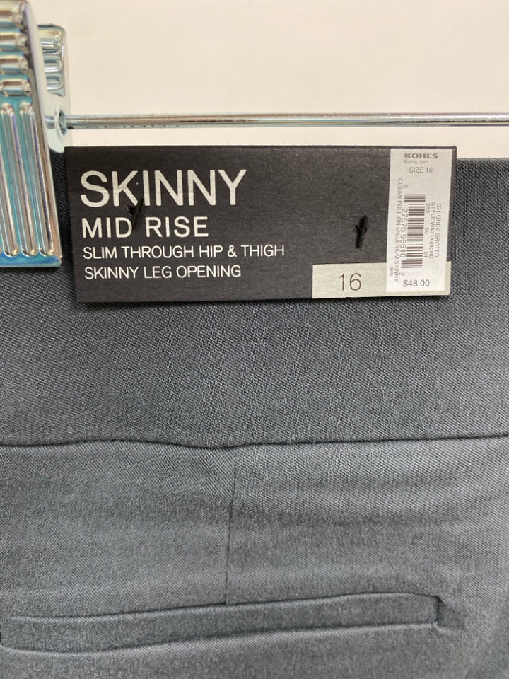 NWT Apt. 9  SIZE  16 Charcoal Pull-on Plus Size Pants