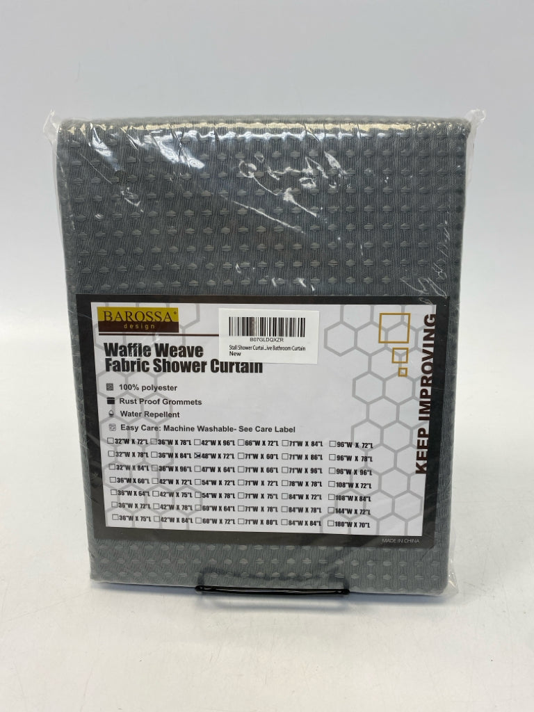 NEW/PKG Gray Waffle Shower Curtain